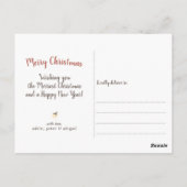 木のテクスチ素朴ーホタルのクリスマスフォト ポストカード (裏面)