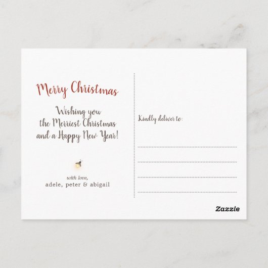 木のテクスチ素朴ーホタルのクリスマスフォト ポストカード (裏面)