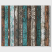 木のテクス素朴チャティール(緑がかった色)と茶色のデコページ ラッピングペーパー (フラット)