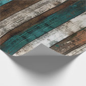 木のテクス素朴チャティール(緑がかった色)と茶色のデコページ ラッピングペーパー (角)