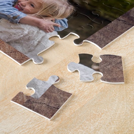 木のテクス素朴チャ12フォトコラージファミリー ジグソーパズル (側面)