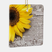 木のテーブルにひまわり セラミックオーナメント (右)