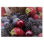 木のテーブルの風味がよい夏のフルーツ カッティングボード (正面)