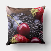 木のテーブルの風味がよい夏のフルーツ クッション (裏面)