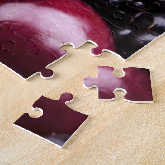 木のテーブルの風味がよい夏のフルーツ ジグソーパズル (側面)