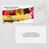 木のテーブルの食べ物 名刺 (正面/裏面)