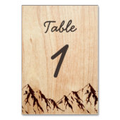 木のテーブル番号素朴カードで燃えた山 テーブルナンバー (裏面)