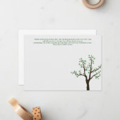 木のデザインの平らなメッセージカードは聖書の詩を植えました ノートカード (正面/裏面インサイチュ)