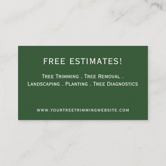 木のトリミング 名刺 (裏面)