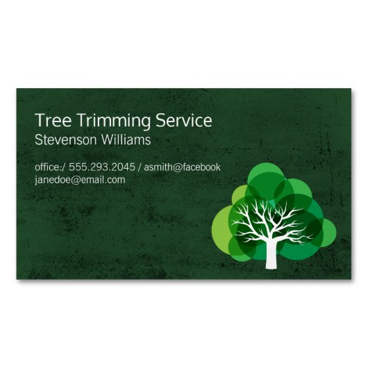 木のトリミング | 自然アウトドア | 木 マグネット名刺 (正面)