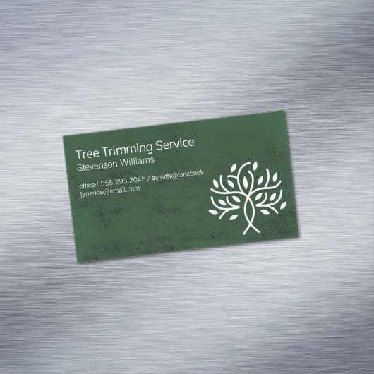 木のトリミング | 自然アウトドア | 様式化された木 マグネット名刺 (インサイチュ)