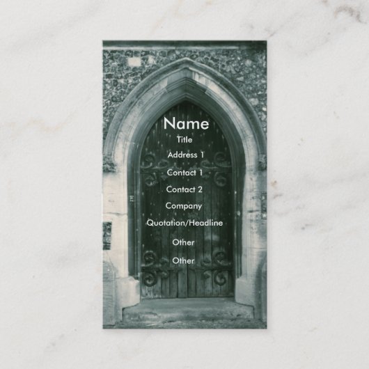 木のドアの名刺 名刺 (正面)