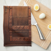 木のドア キッチンタオル (四つ折り)