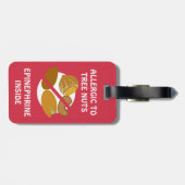 木のナットのアレルギー警報のまわりにのラベル ラゲッジタグ (裏面横)