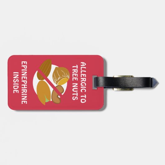 木のナットのアレルギー警報のまわりにのラベル ラゲッジタグ (裏面横)