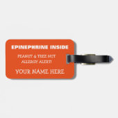 木のナットピーナツパーソナライズなアレルギー警報ロボット ラゲッジタグ (裏面横)