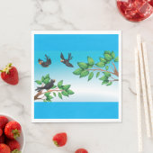 木のナプキンに入った鳥 スタンダードランチョンナプキン (インサイチュ)