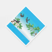 木のナプキンに入った鳥 スタンダードランチョンナプキン (角)