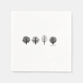 木のナプキン スタンダードカクテルナプキン