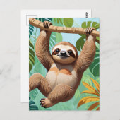 木のナマケモノ ポストカード (正面/裏面)