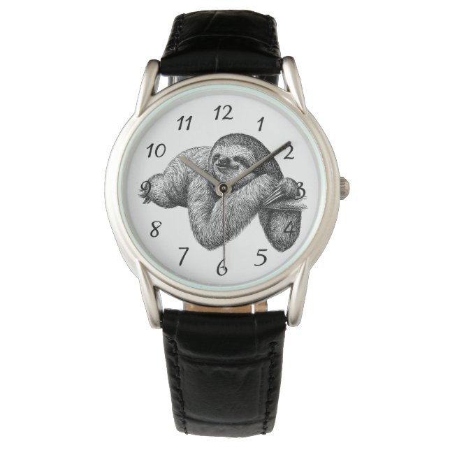 木のナマケモノ 腕時計 (正面)