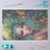 木のニンフと蝶鳥 薄葉紙 (クラフト)