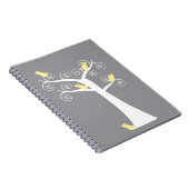 木のノートに描かれた黄色い鳥5 ノートブック (右側)