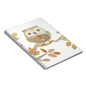 木のノートのタイを持つフクロウ ノートブック (右側)