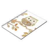 木のノートのタイを持つフクロウ ノートブック (左側)