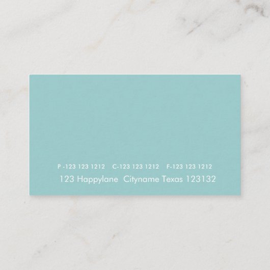 木のハンマーの便利な人の大工用具の青 名刺 (裏面)