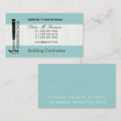 木のハンマーの便利な人の大工用具の青 名刺 (正面/裏面)