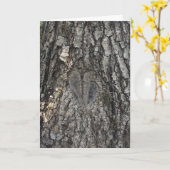 木のハートの挨拶状#1 カード (黄色い花)