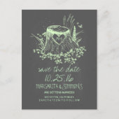 木のハートの素朴な国の日付を保存 案内ポストカード (正面)