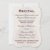 木のバイオリンは演奏会の招待状にパネルをはめます 招待状 (裏面)