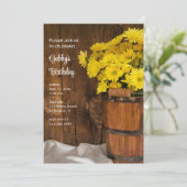 木のバケツとデイジーの納屋の誕生日パーティー 招待状 (スタンド正面)