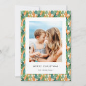 木のパタモダンーンMerry Christmas family写真 シーズンカード (正面)