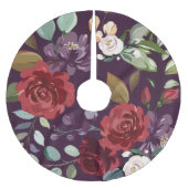 木のパーソナライズされたスカート梅パープルバラ金ゴールド地域 ブラッシュドポリエステルツリースカート (正面)