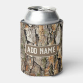 木のパーソナライズされた樹皮クーラーボックス 缶クーラー (缶正面)