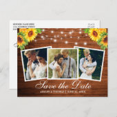 木のヒ素朴マワリフローラ3写真保存日 インビテーションポストカード (正面/裏面)