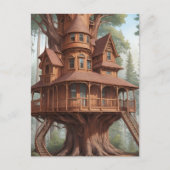 木のビクトリアン丸木の家 ポストカード (正面)