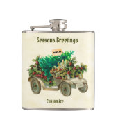 木のビニールフラスコを持ち包まれた帰る フラスク (正面)