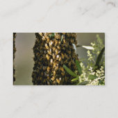 木のピンクの花の蜂の群れ 名刺 (裏面)