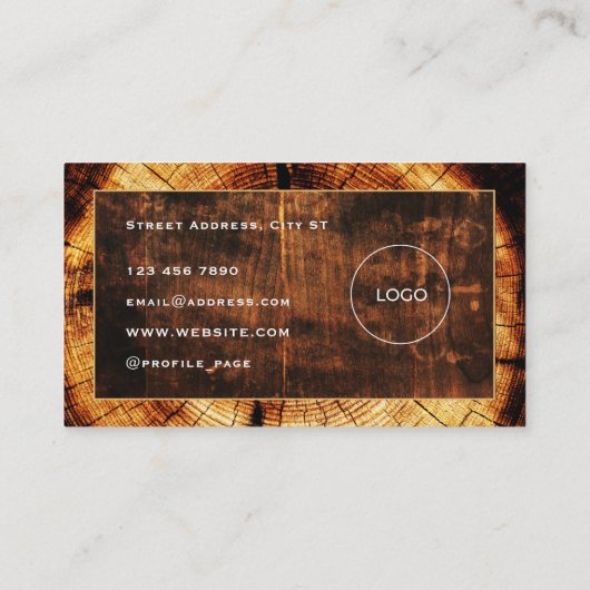 木のフェイクテクスチャフレーム 名刺 (裏面)