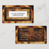 木のフェイクテクスチャフレーム 名刺 (正面/裏面)