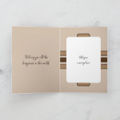 木のフェイク素朴な18th茶色の写真の誕生日 カード (内部)