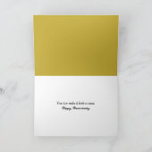 木のフェンスに乗るアニバーサリー・バードとコーンの花 カード (内部)