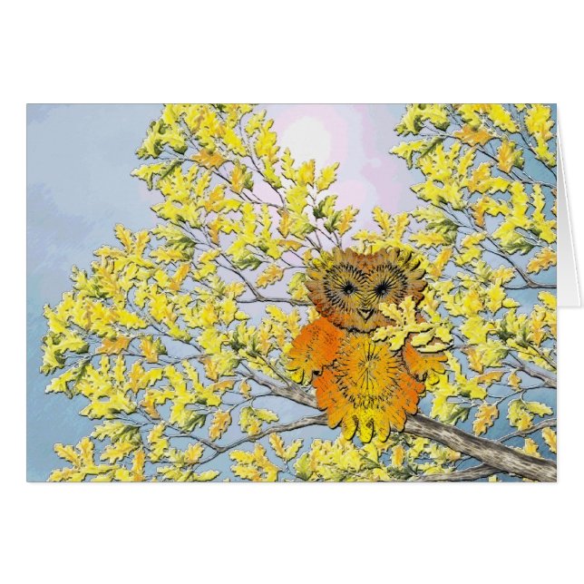 木のフクロウ (正面横)