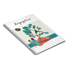 木のフクロウ、ベビーを持つインドの母及び犬 ノートブック