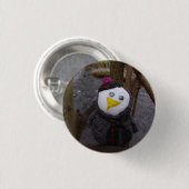 木のフクロウ 缶バッジ (正面&裏面)