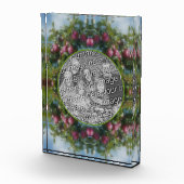 木のフレームに赤い絵画りんご自分を追加 フォトブロック (右)